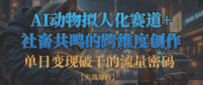单日变现破千的流量密码,AI动物拟人化赛道+社畜共鸣的跨维度创作-超哥轻创社