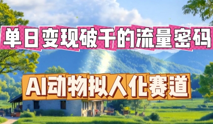 单日变现破k的流量密码,AI动物拟人化赛道-超哥轻创社