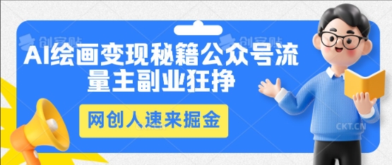 AI绘画变现秘籍:公众号流量主副业狂挣,网创人速来掘金-超哥轻创社