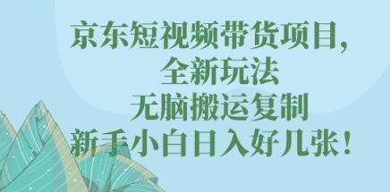 京东短视频带货项目,全新玩法,无脑搬运复制,新手小白日入好几张!-超哥轻创社