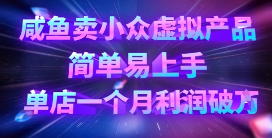 咸鱼卖小众虚拟产品,简单易上手,单店一个月利润破W-超哥轻创社
