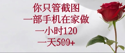 你只管截图,一部手机在家操作,一小时120.一天5张【揭秘】-超哥轻创社